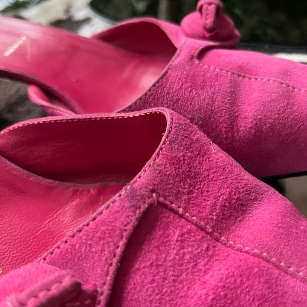 Prada Women's Fuchsia Suede Kitten Heels - Picture 8 of 9